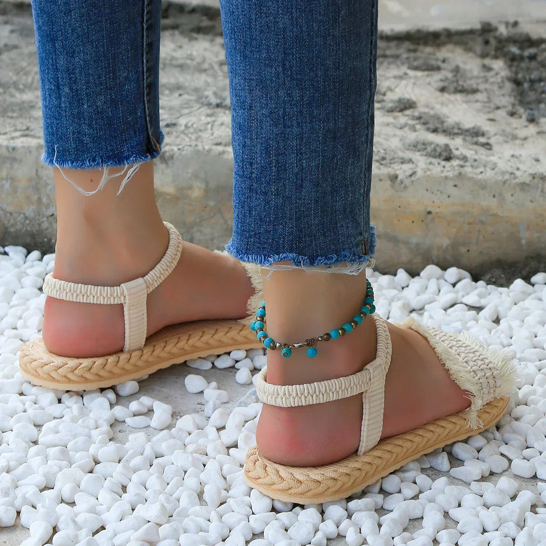 Diana - Elegantes y lujosas sandalias de verano beige para mujer con un confort óptimo