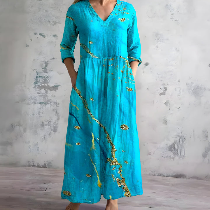 BluSky Bohemian V-Neck Floral Maxi Dress