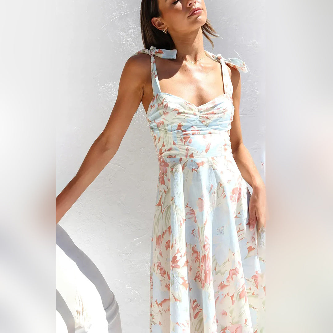 BRIA - Moderno vestido midi con estampado floral