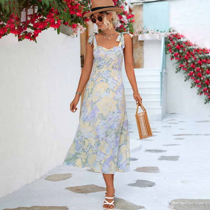 BRIA - Moderno vestido midi con estampado floral
