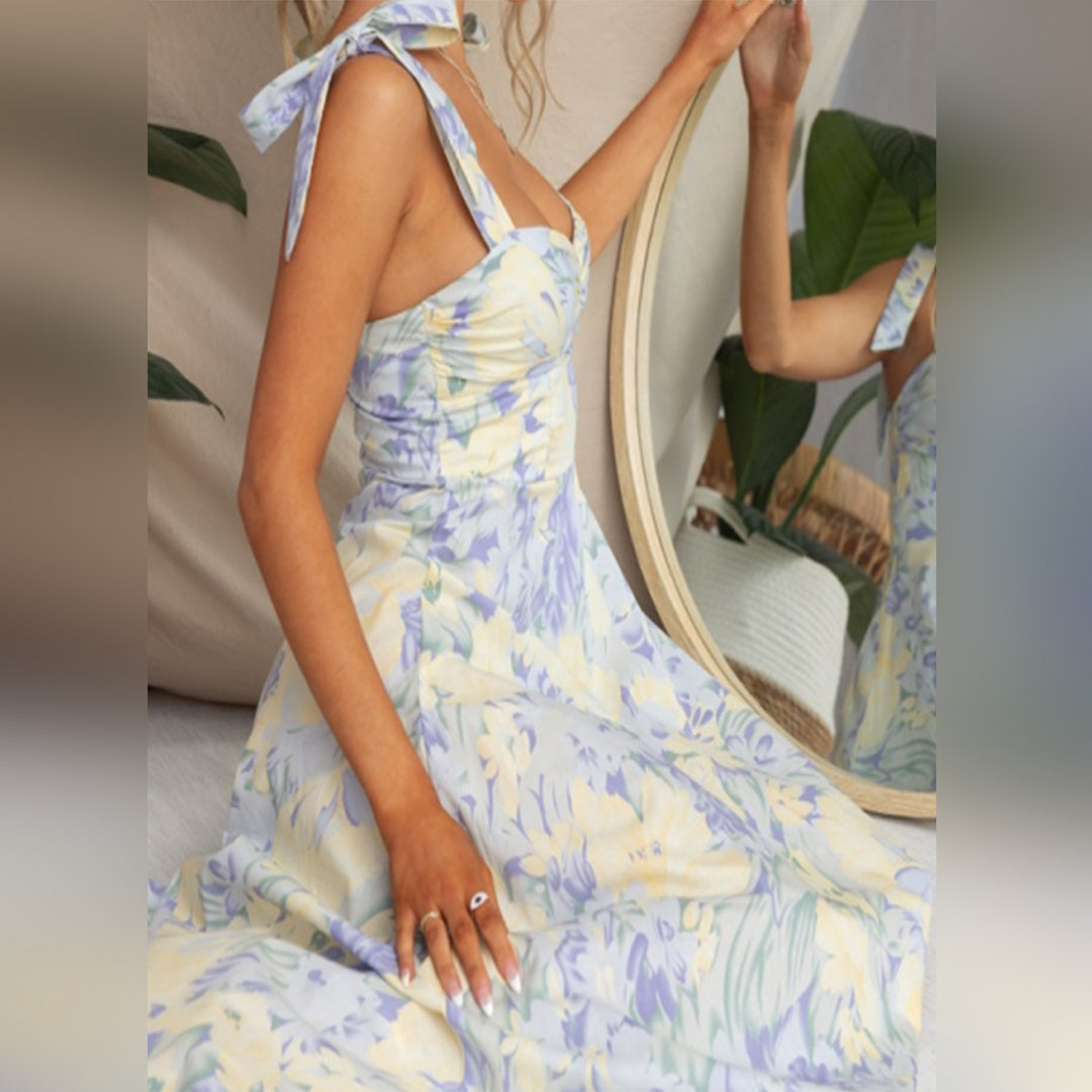 BRIA - Moderno vestido midi con estampado floral