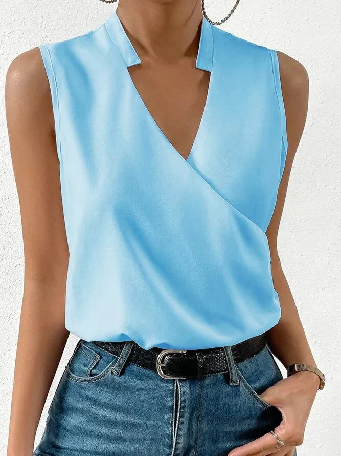 Nora - Elegante top de mujer sin mangas y con cuello en V, ¡Perfecto para el verano!