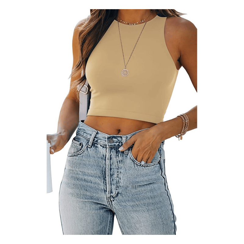Emily - Croptop halter para mujer, sexy y a la moda