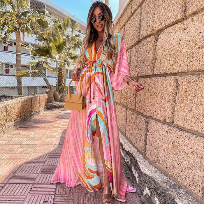 Eula - Elegante vestido de playa estampado para un día de verano perfecto