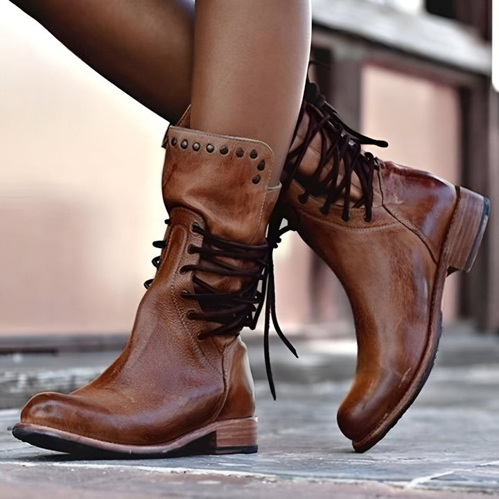 Aurora™ - Botas de Cuero con Cordones