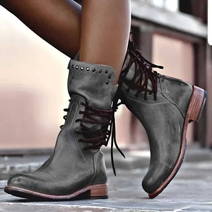 Aurora™ - Botas de Cuero con Cordones