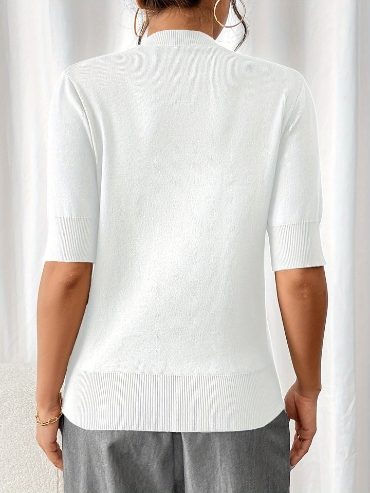 Top de verano de punto con cuello alto para mujer | Elise