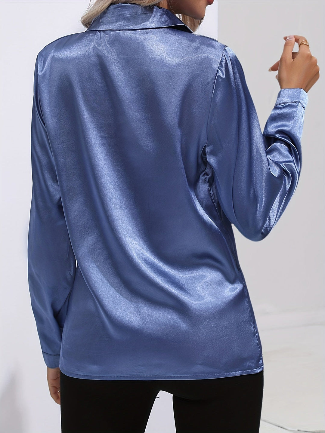 Zariah - Elegante blusa de satén para mujer de estilo otoñal chic