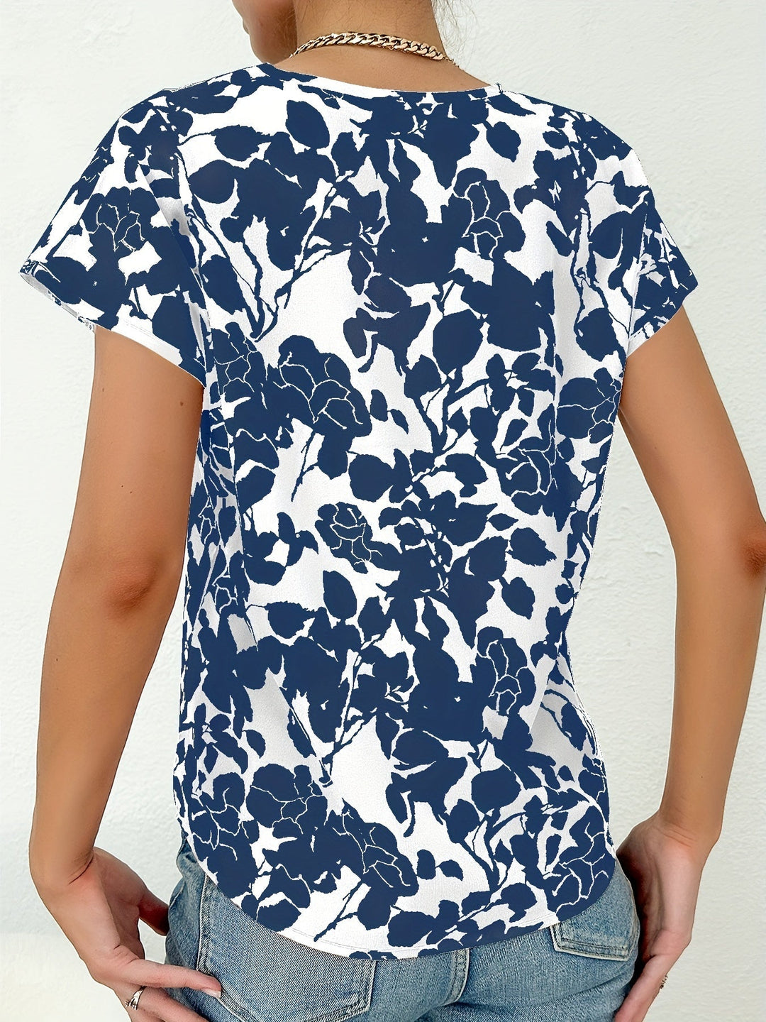 Ariel - Femenino top de verano con encantador estampado floral