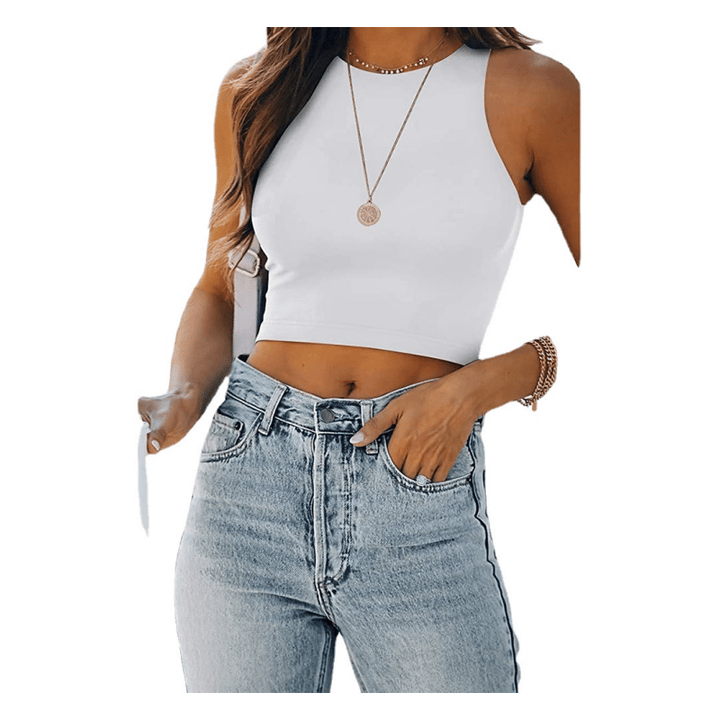Emily - Croptop halter para mujer, sexy y a la moda