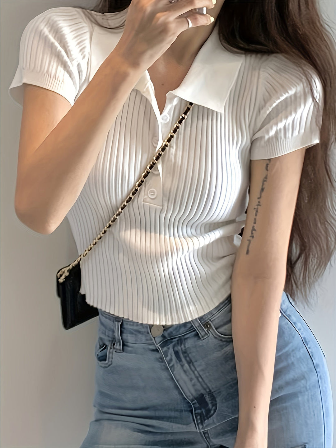 Top Chic de Punto con Cuello en V para Mujer | Chloe