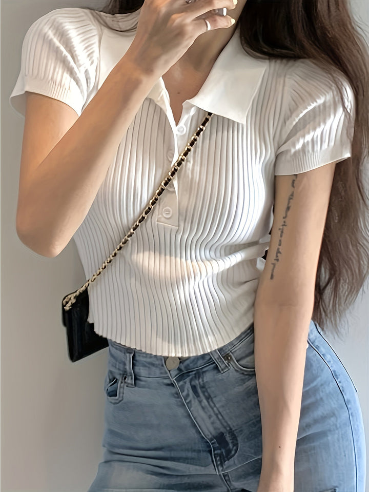 Top Chic de Punto con Cuello en V para Mujer | Chloe