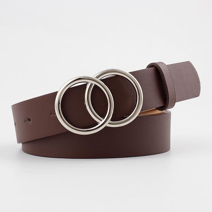 Aria - Elegante cinturón de piel para señora con elegante hebilla tórica