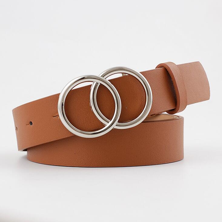 Aria - Elegante cinturón de piel para señora con elegante hebilla tórica