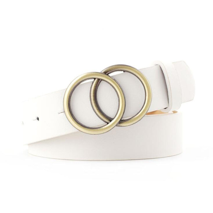 Aria - Elegante cinturón de piel para señora con elegante hebilla tórica
