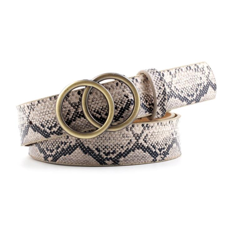 Aria - Elegante cinturón de piel para señora con elegante hebilla tórica