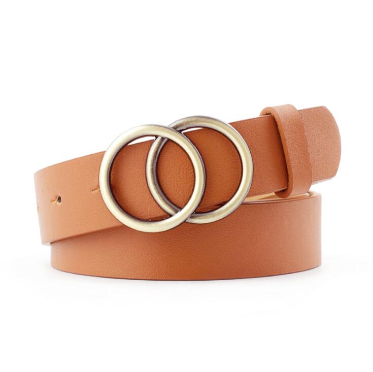 Aria - Elegante cinturón de piel para señora con elegante hebilla tórica