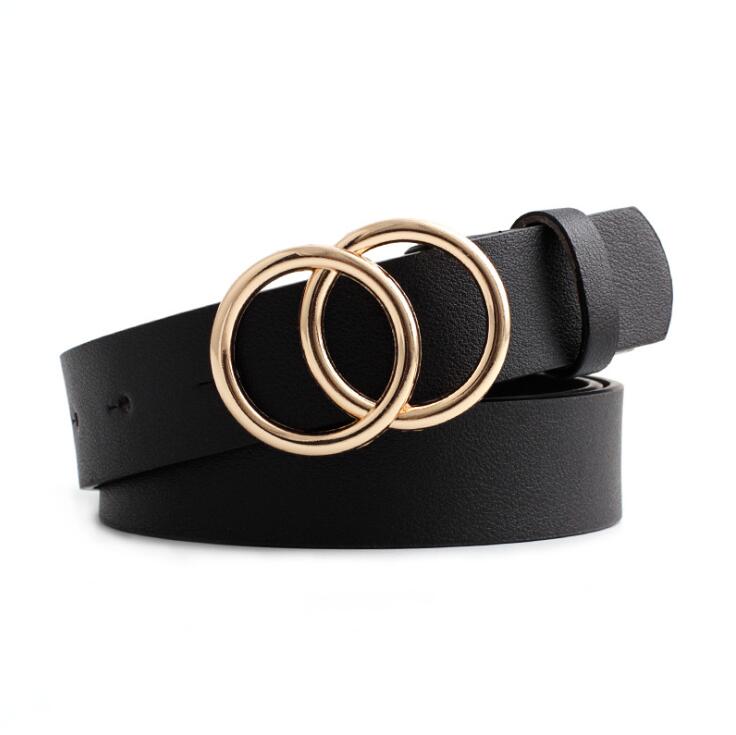 Aria - Elegante cinturón de piel para señora con elegante hebilla tórica