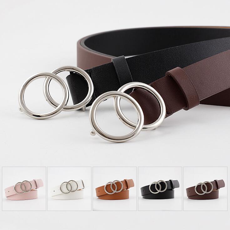 Aria - Elegante cinturón de piel para señora con elegante hebilla tórica