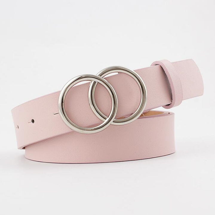Aria - Elegante cinturón de piel para señora con elegante hebilla tórica