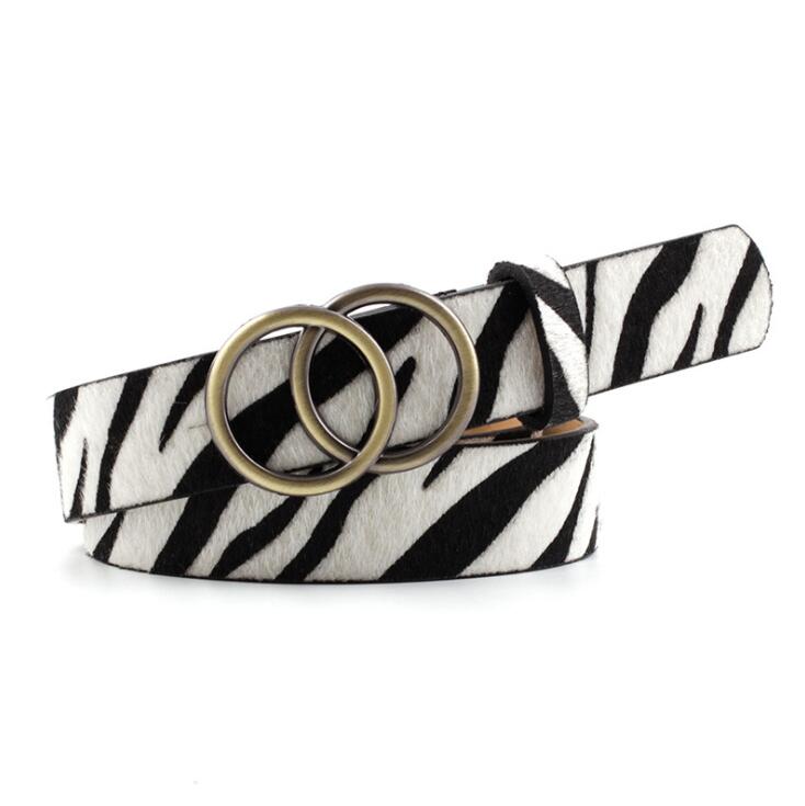 Aria - Elegante cinturón de piel para señora con elegante hebilla tórica