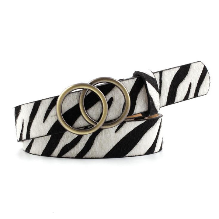 Aria - Elegante cinturón de piel para señora con elegante hebilla tórica