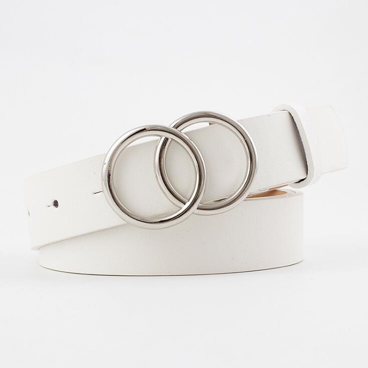 Aria - Elegante cinturón de piel para señora con elegante hebilla tórica