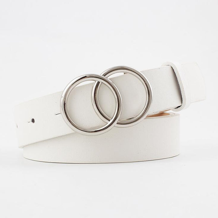 Aria - Elegante cinturón de piel para señora con elegante hebilla tórica