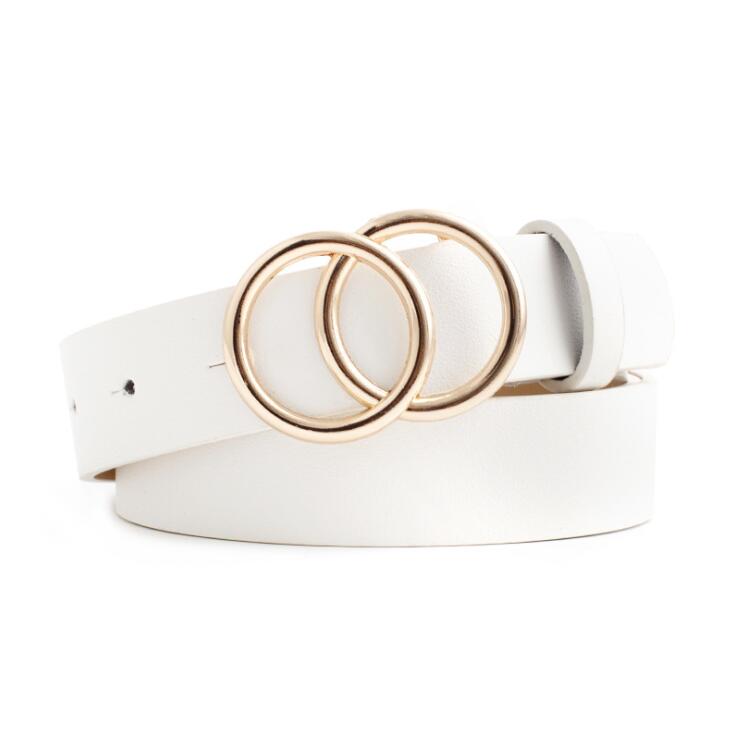 Aria - Elegante cinturón de piel para señora con elegante hebilla tórica