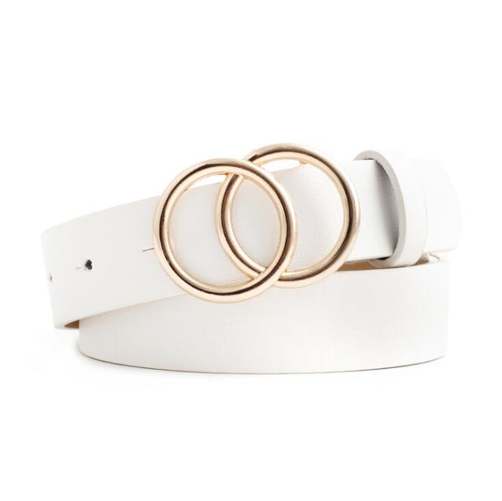 Aria - Elegante cinturón de piel para señora con elegante hebilla tórica