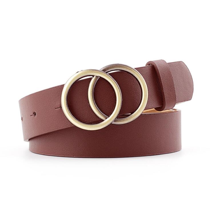 Aria - Elegante cinturón de piel para señora con elegante hebilla tórica