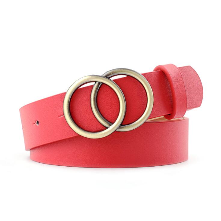 Aria - Elegante cinturón de piel para señora con elegante hebilla tórica