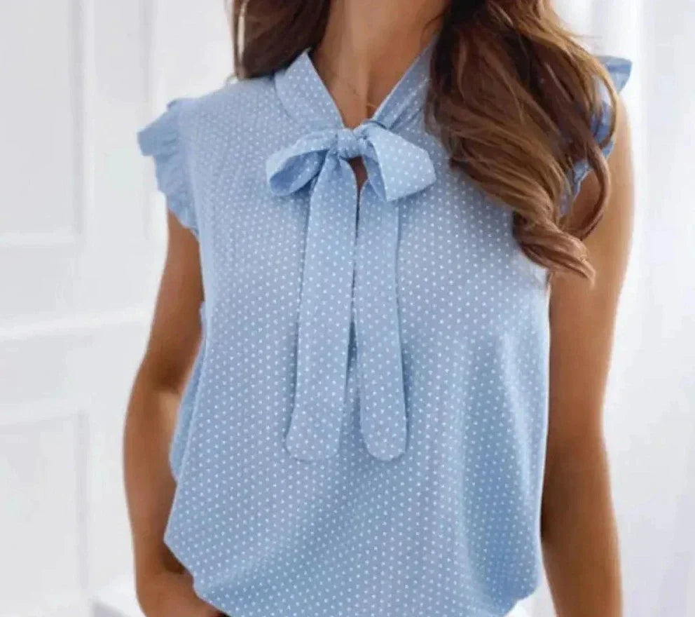 Rhea - Preciosa y sofisticada blusa con lazo para mujer