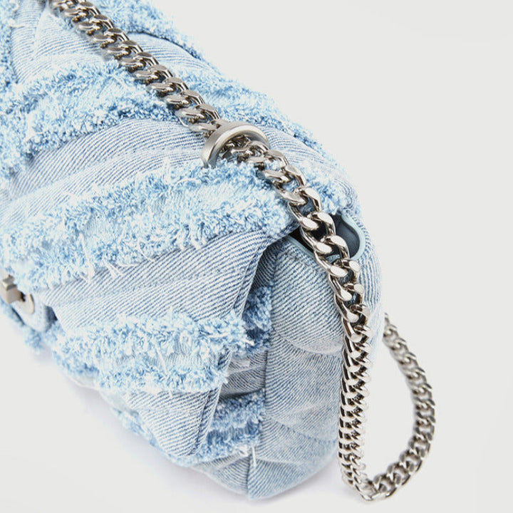 Bolso bandolera vaquero azul claro chic para mujer by Macy