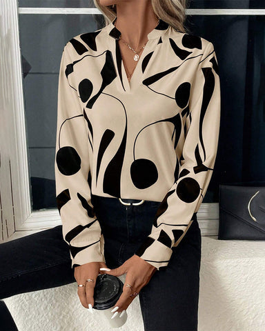 Sarah - Elegante blusa de manga larga con estampado para mujer