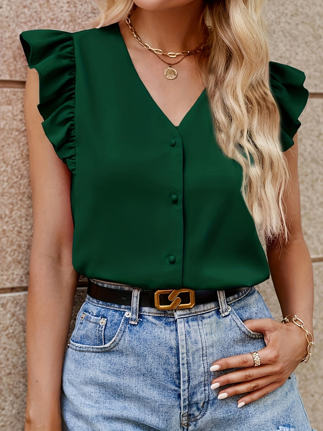 Dahlia - Blusa elegante con volantes chic para mujer