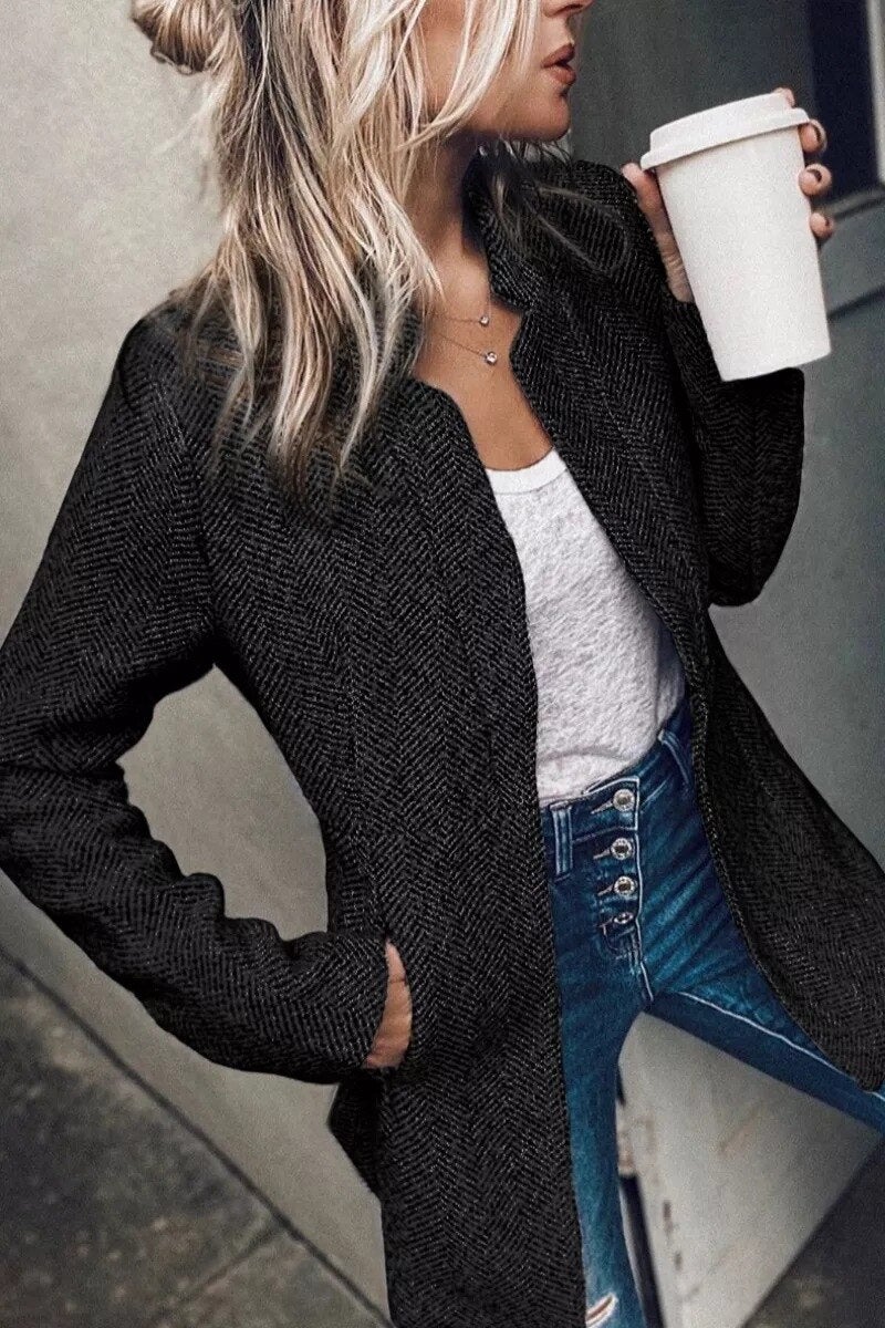Livia - Elegante blazer de tweed para el vestuario femenino de primavera y otoño