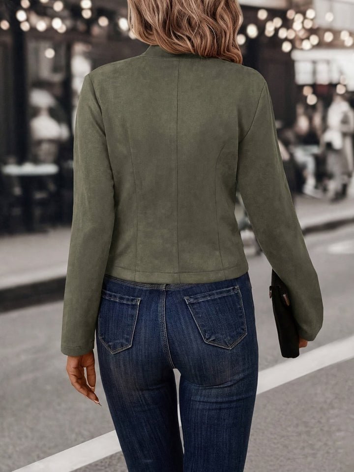 Doris - Elegante chaqueta de primavera con doble botonadura y frente abierto para mujer
