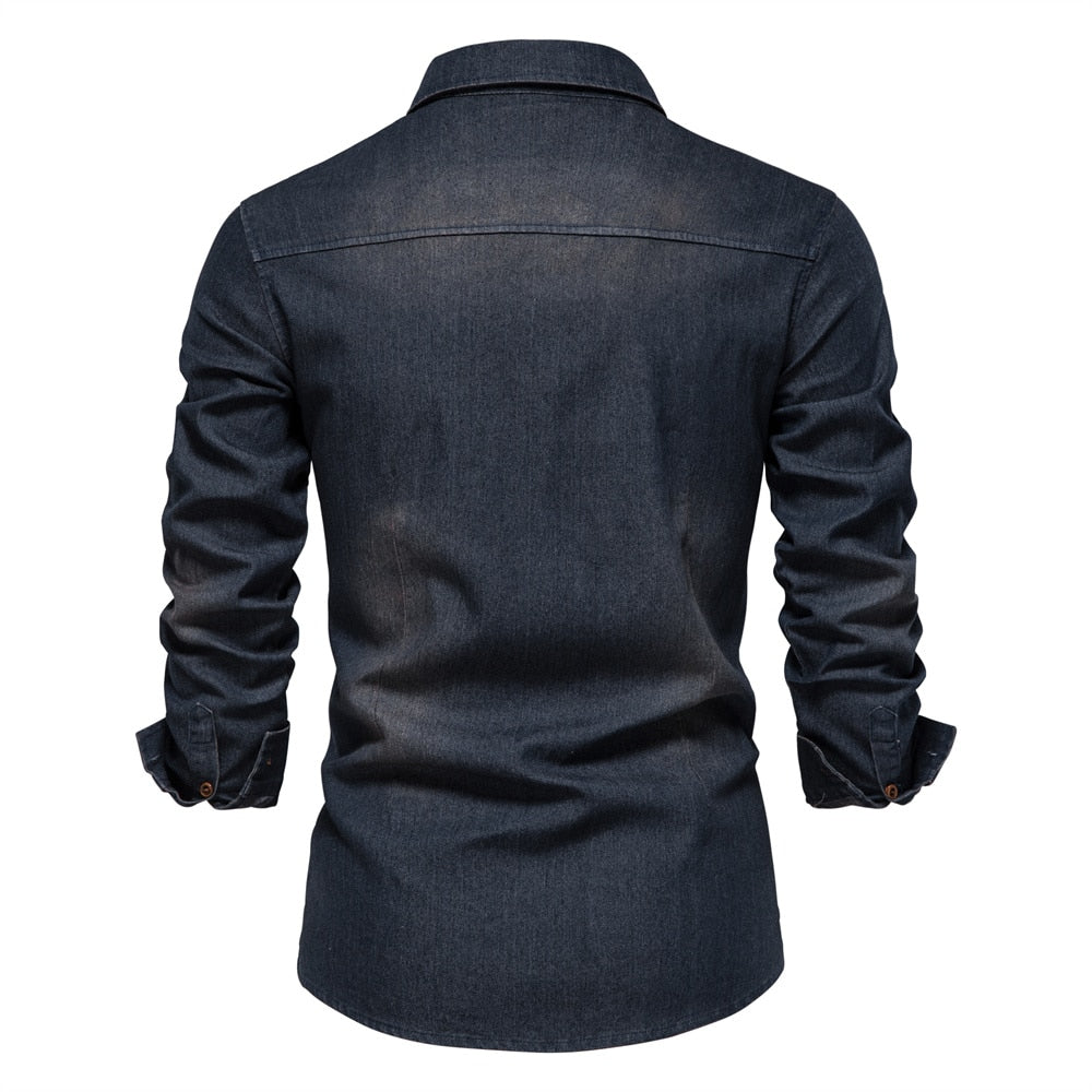 Indigo Button-Up for Men - Carter
