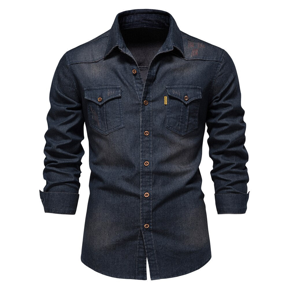 Indigo Button-Up for Men - Carter
