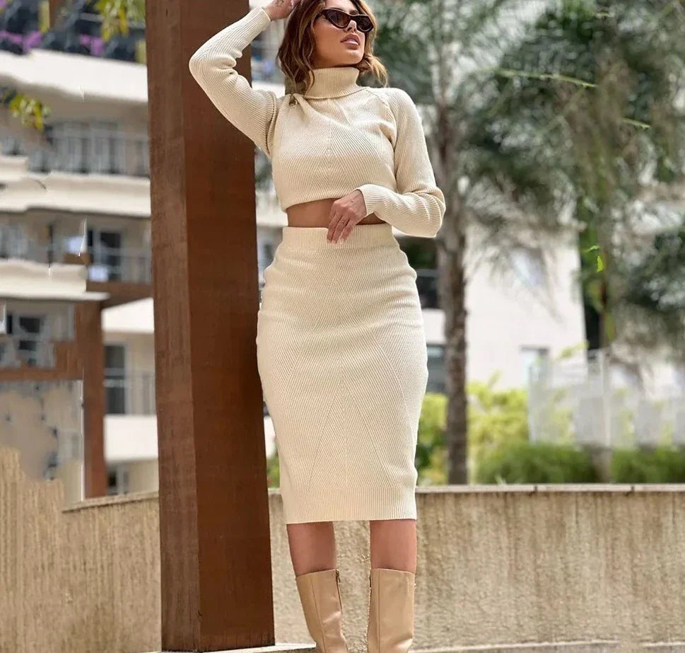 Kiana - Elegante conjunto de punto de dos piezas para mujeres a la moda