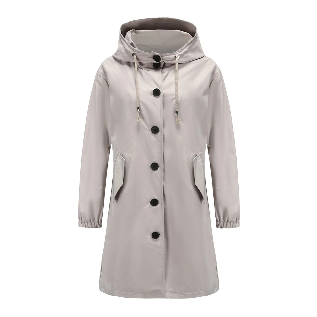 Lilac - Cortavientos impermeable para mujer con capucha elegante