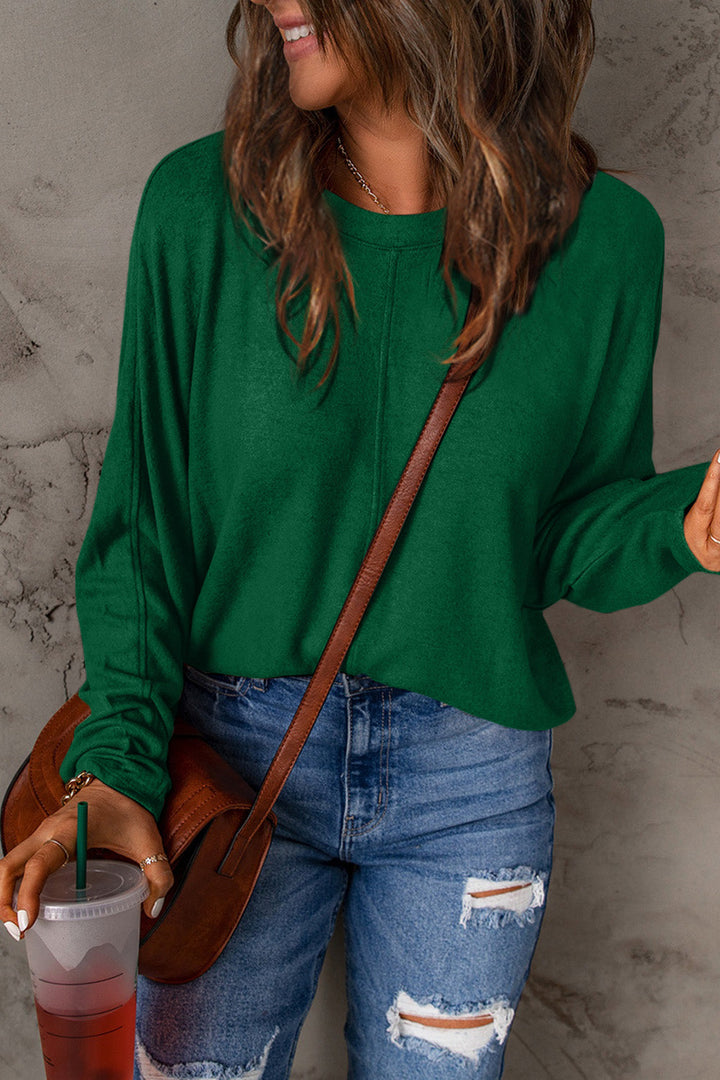 Fiona - Elegante camisa otoñal informal de manga larga y cuello redondo para mujer