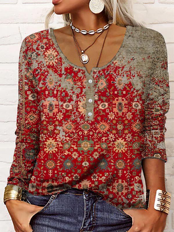 Inès - Elegante jersey con precioso estampado azteca