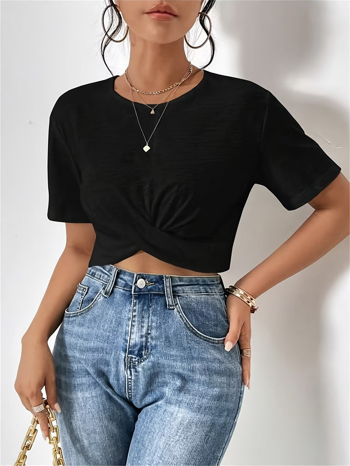 Camiseta de Textura Femenina en Bonito Color Cereza