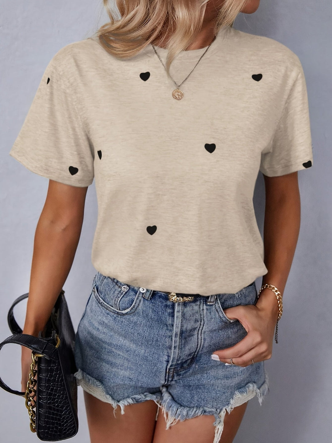 Alissa - Elegante camiseta con estampado Loving Heart para mujer