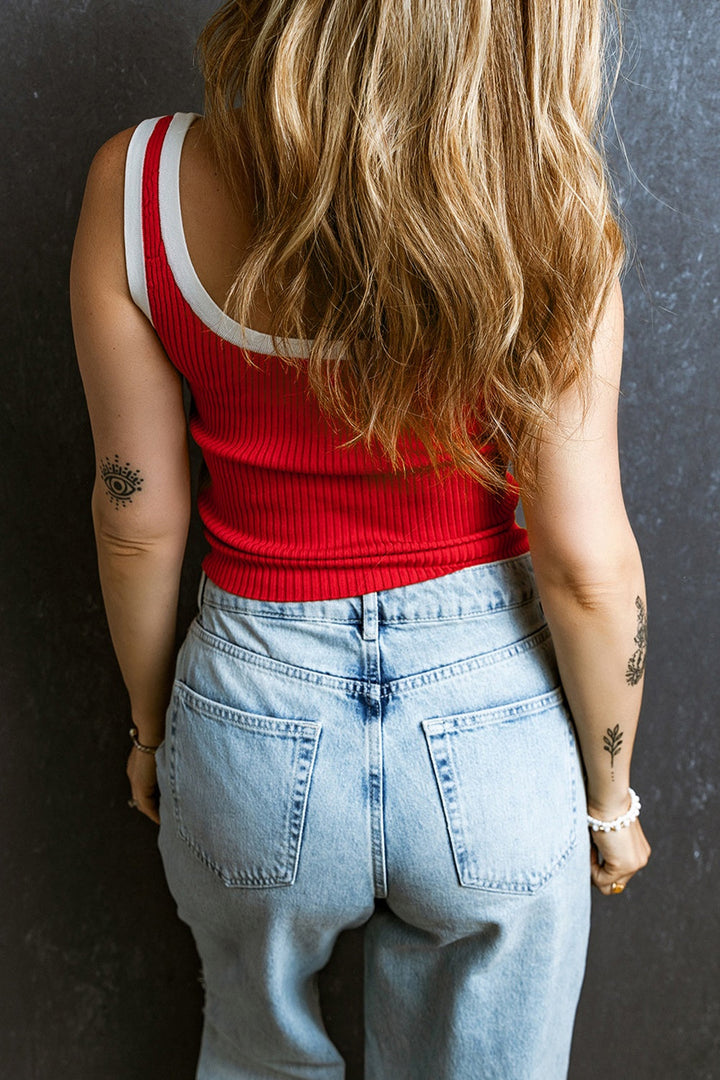 Madel - Elegante camisa de canalé sin mangas para mujer