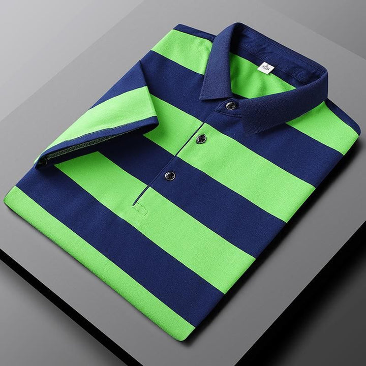 Elegante polo de verano de rayas y manga corta - Siem