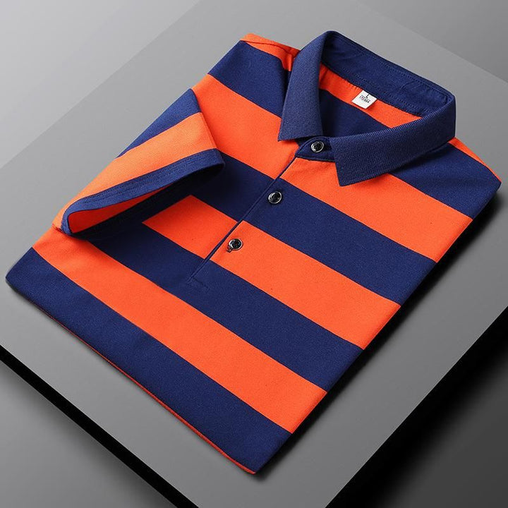 Elegante polo de verano de rayas y manga corta - Siem