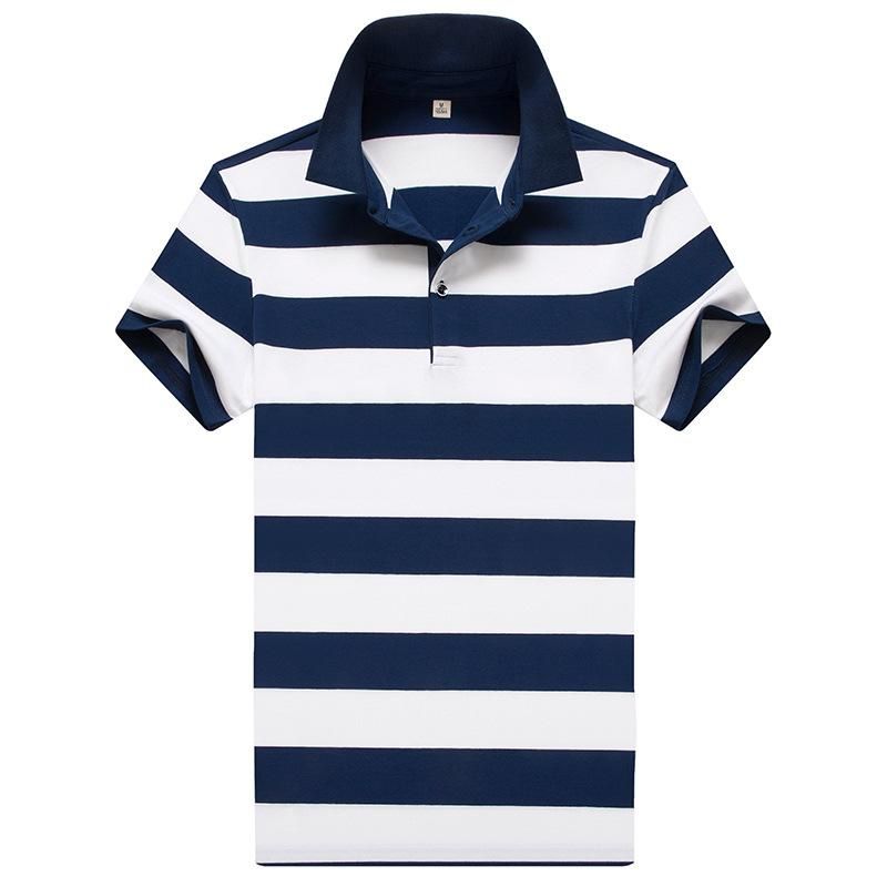 Elegante polo de verano de rayas y manga corta - Siem